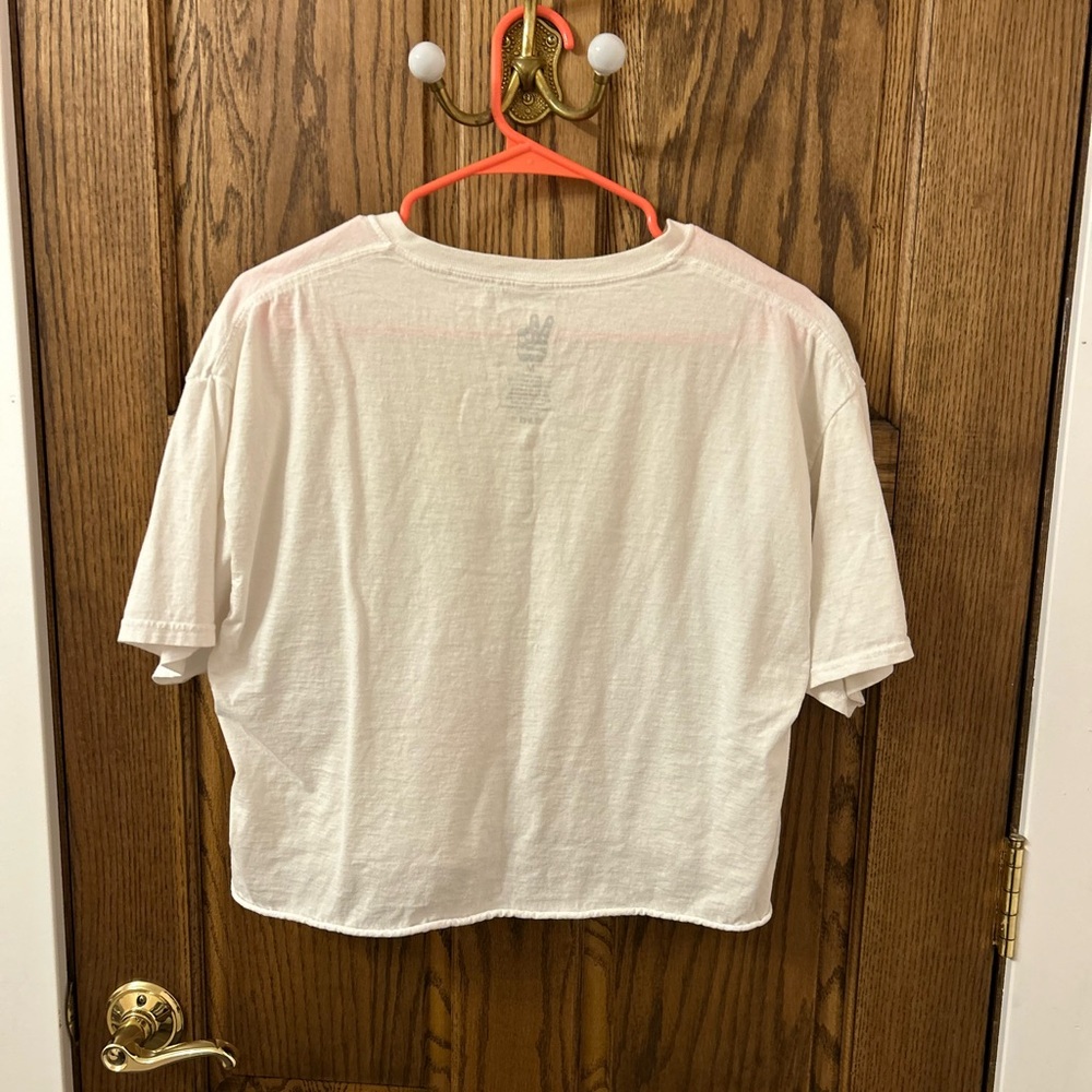 Coca Cola Have a Coke and a Smile White Graphic Crop Top Tee Medium - Picture 6 of 7